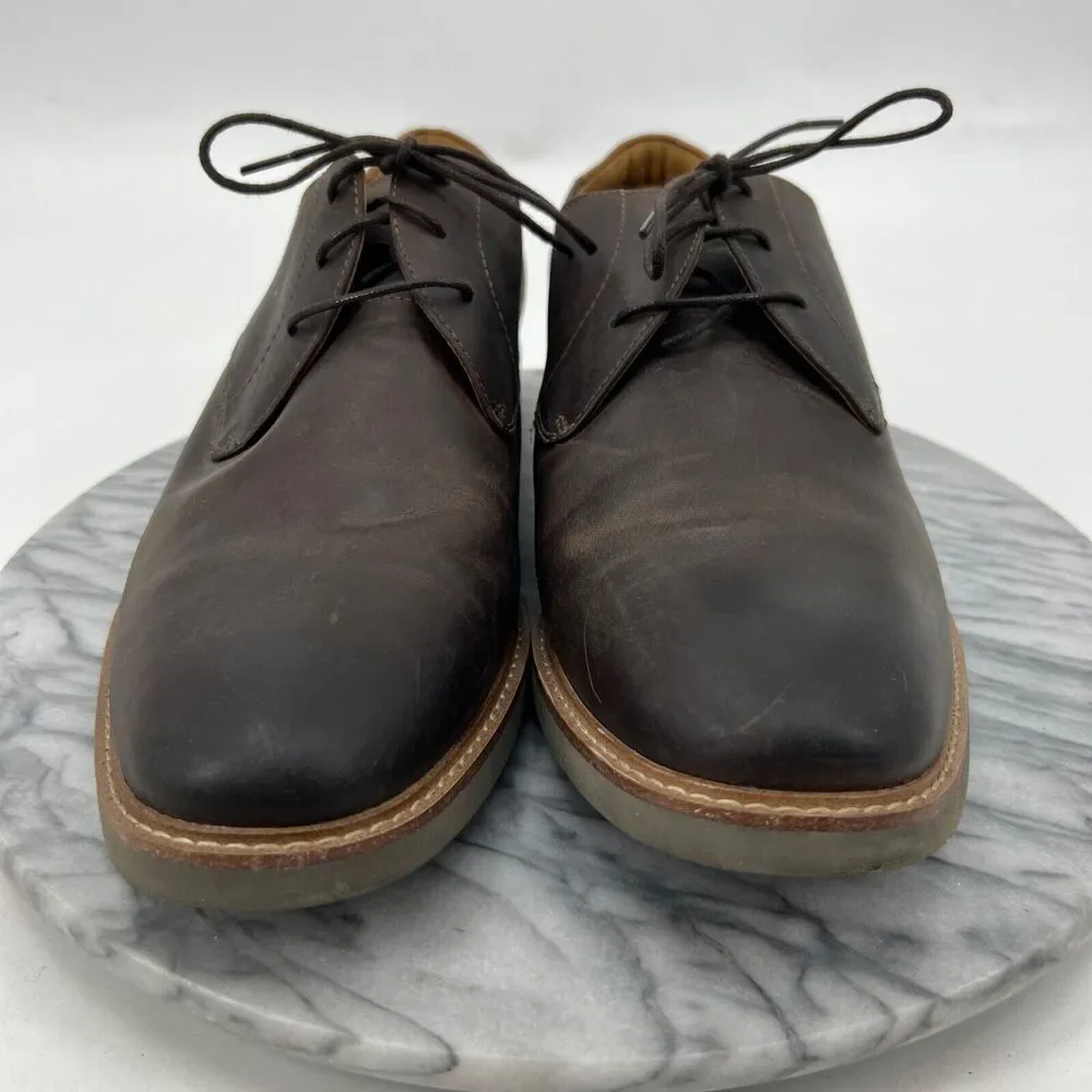 Florsheim Mens 12 Shoe Brown Leather Highland Plain Toe Oxford‎ Preppy Dress